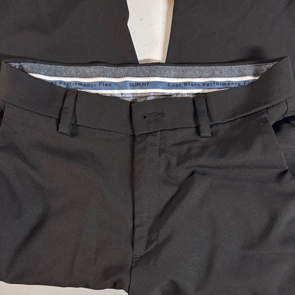 Men's Black Cool Right Performance Flex Casual Dress Pants -Slim Fit